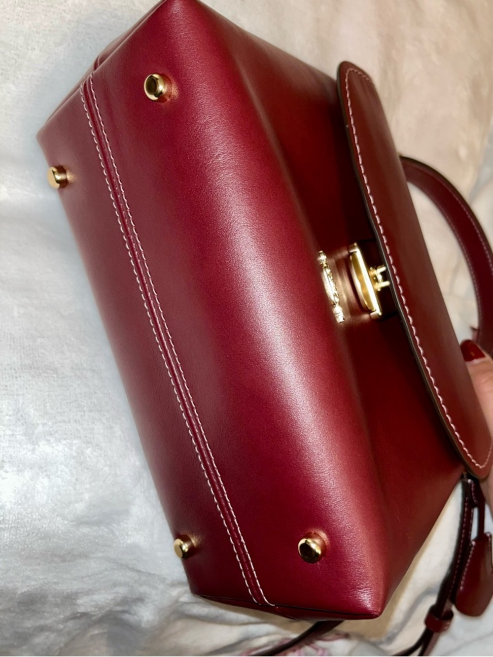 Coach Emory Top Handle Crossbody Satchel Smooth Leather Maroon CCE54 - Picture 11 of 11